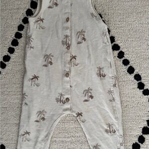 Zara Cream and Brown Bodysuit with Tropical Print